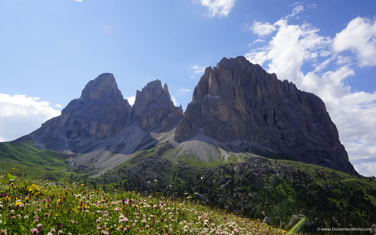 Langkofel vom Sella Joch aus gesehen